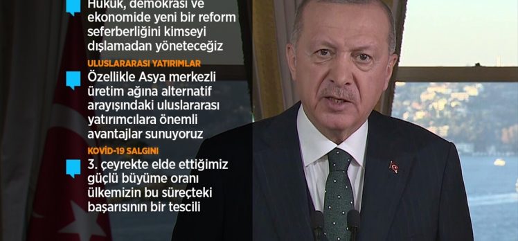 Cumhurbaşkanı Erdoğan: Türk ekonomisi hamdolsun toparlama sürecini başarıyla yürütüyor