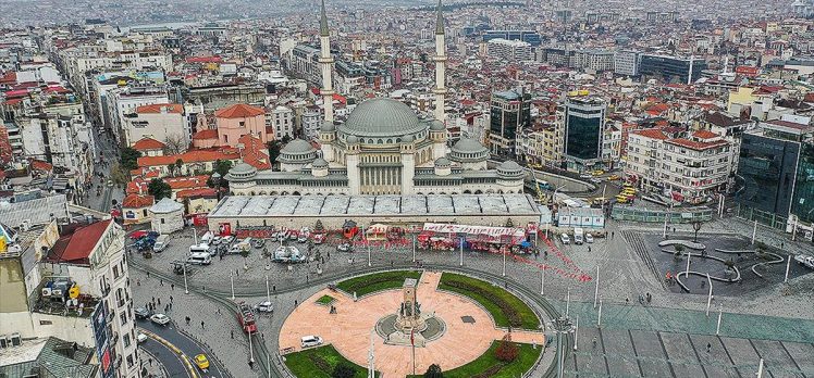Taksim’de yapılan caminin genel inşaatının yüzde 95’i tamamlandı