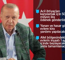 Cumhurbaşkanı Erdoğan: Yanan her yeri daha fazlasıyla tekrar ağaçlandırmak en başta gelen görevimizdir