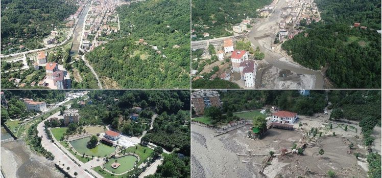 Selden önce drone ile kaydedilen Bozkurt, felaketin ardından havadan yeniden görüntülendi