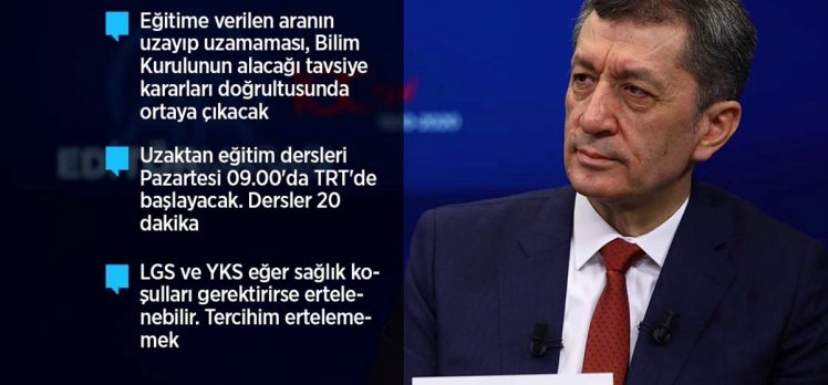 Milli Eğitim Bakanı Selçuk uzaktan eğitimin detaylarını açıkladı