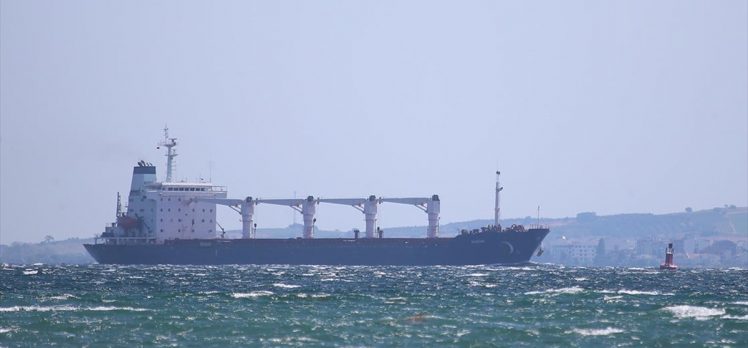 Ukrayna’dan yola çıkan mısır yüklü gemi Çanakkale Boğazı’ndan geçti